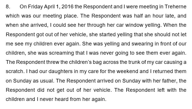 Kaylee Bekiaris and Jordyn Bekiaris custody order