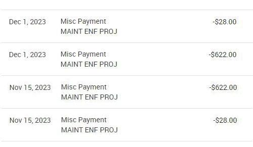 Child support payments for Kaylee Bekiaris