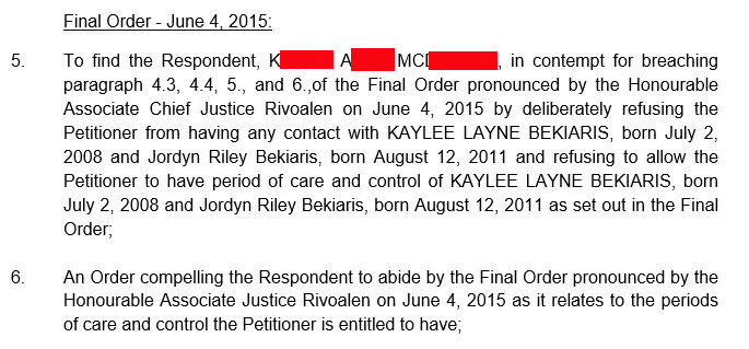 Kaylee Bekiaris Final Order